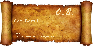 Orr Betti névjegykártya